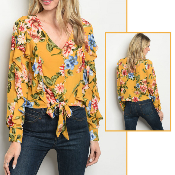 Tops - Floral Long Sleeve Top